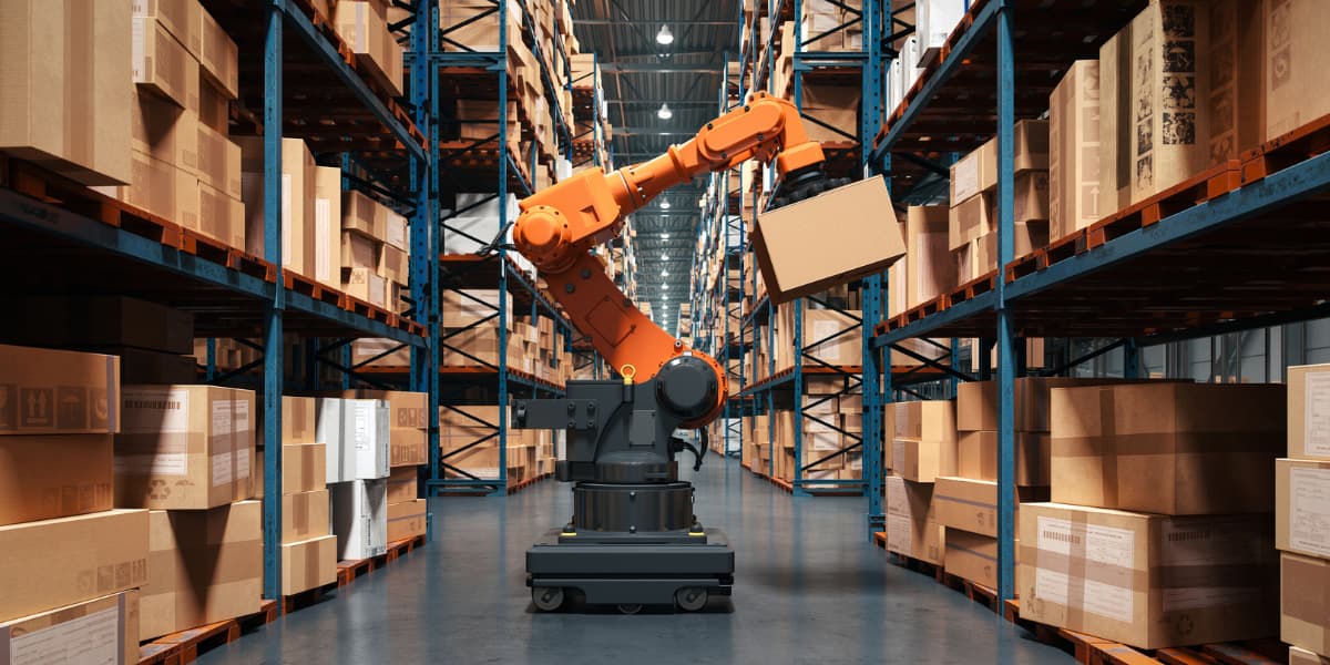 Aerial view of global logistics operations